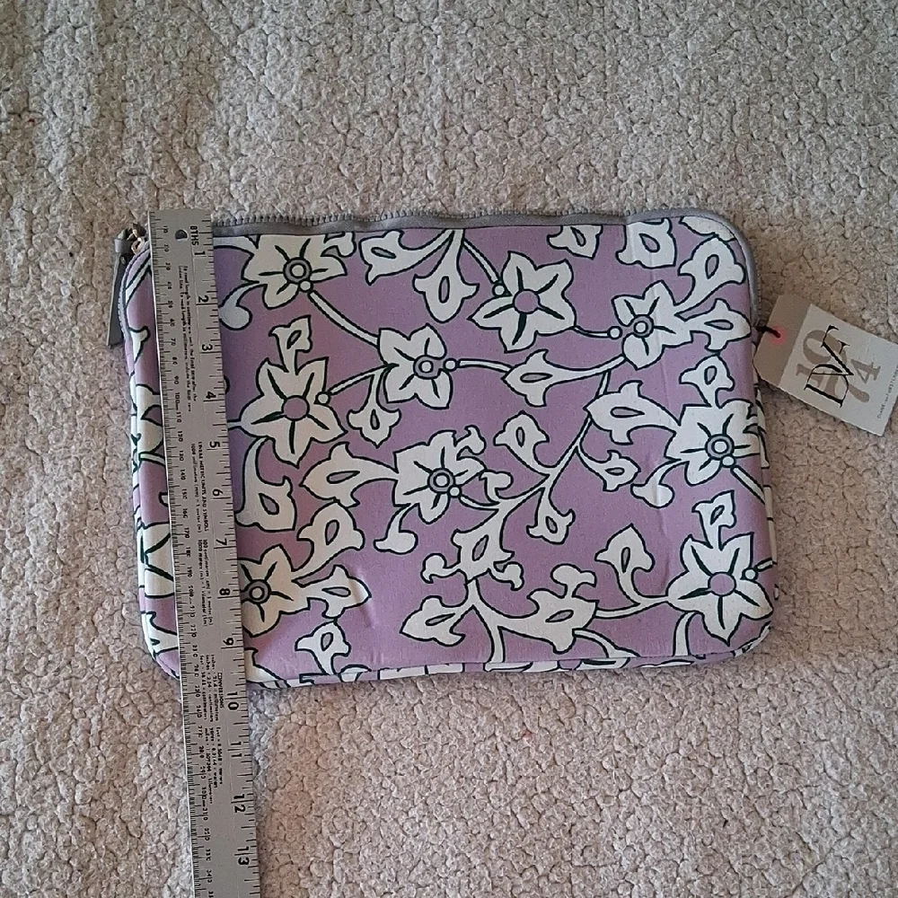 Diane Von Furstenberg Purple and White Floral Laptop Bag New